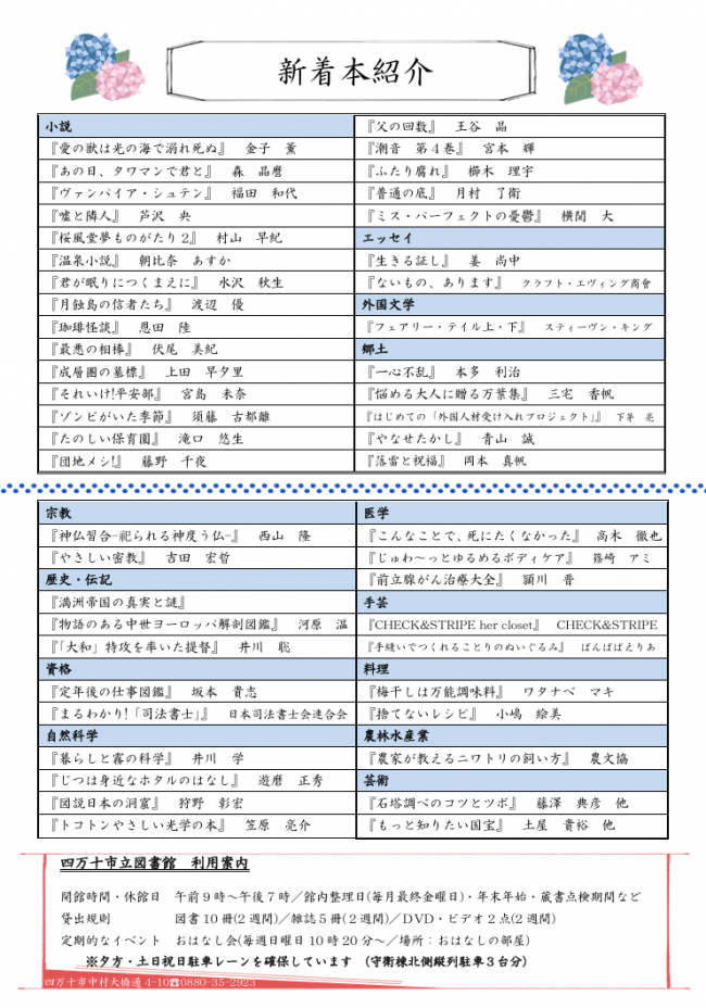 図書館だより　2025年6月号　裏面