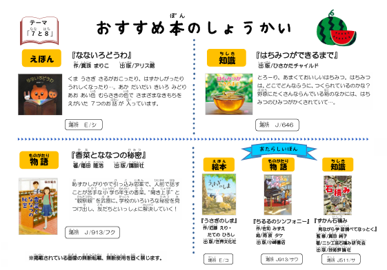 図書館だより児童　2025年7,8月号　裏面