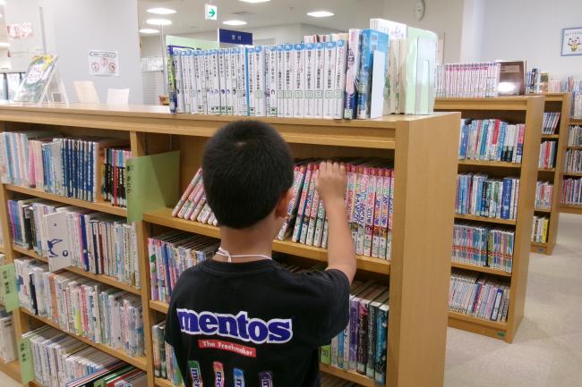 配架をしている写真