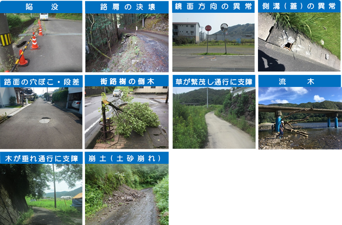 道路に関する傷み（異常）例の画像