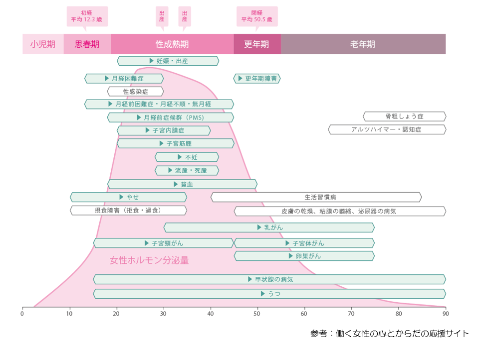 女性のライフステージと健康